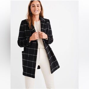 Madewell Hollis Double-Breasted Coat in Windowpane Size Small